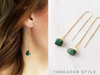 Gemstone Threader Earrings