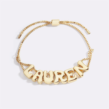 Groovy Adjustable Chain Name Bracelet