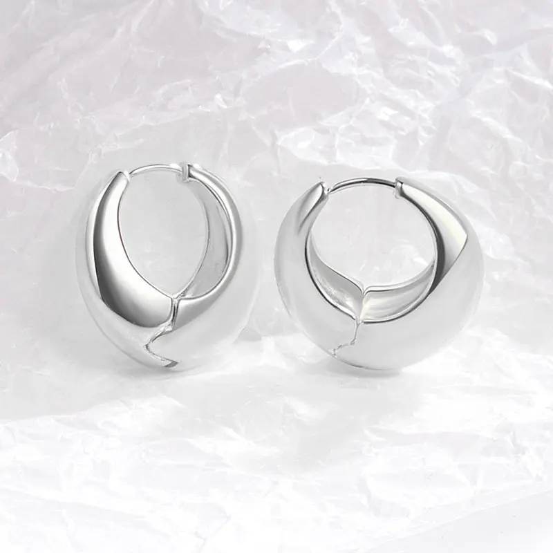 Chunky Round Dome Huggie Earrings