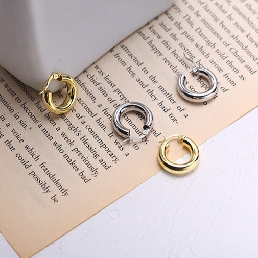 Thick Hollow Hoop Earrings