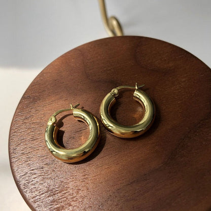 Thick Hollow Hoop Earrings