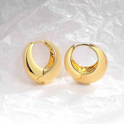 Chunky Round Dome Huggie Earrings