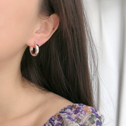 Thick Hollow Hoop Earrings