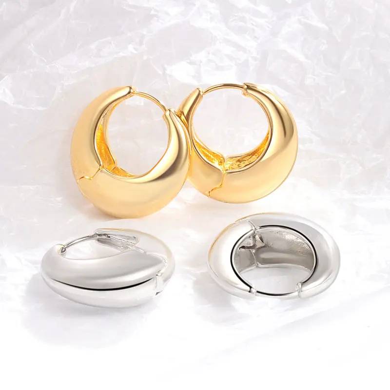 Chunky Round Dome Huggie Earrings