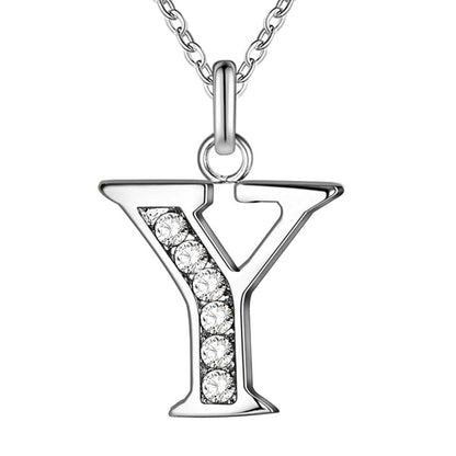 Crystal Accent Letter Satellite Necklace