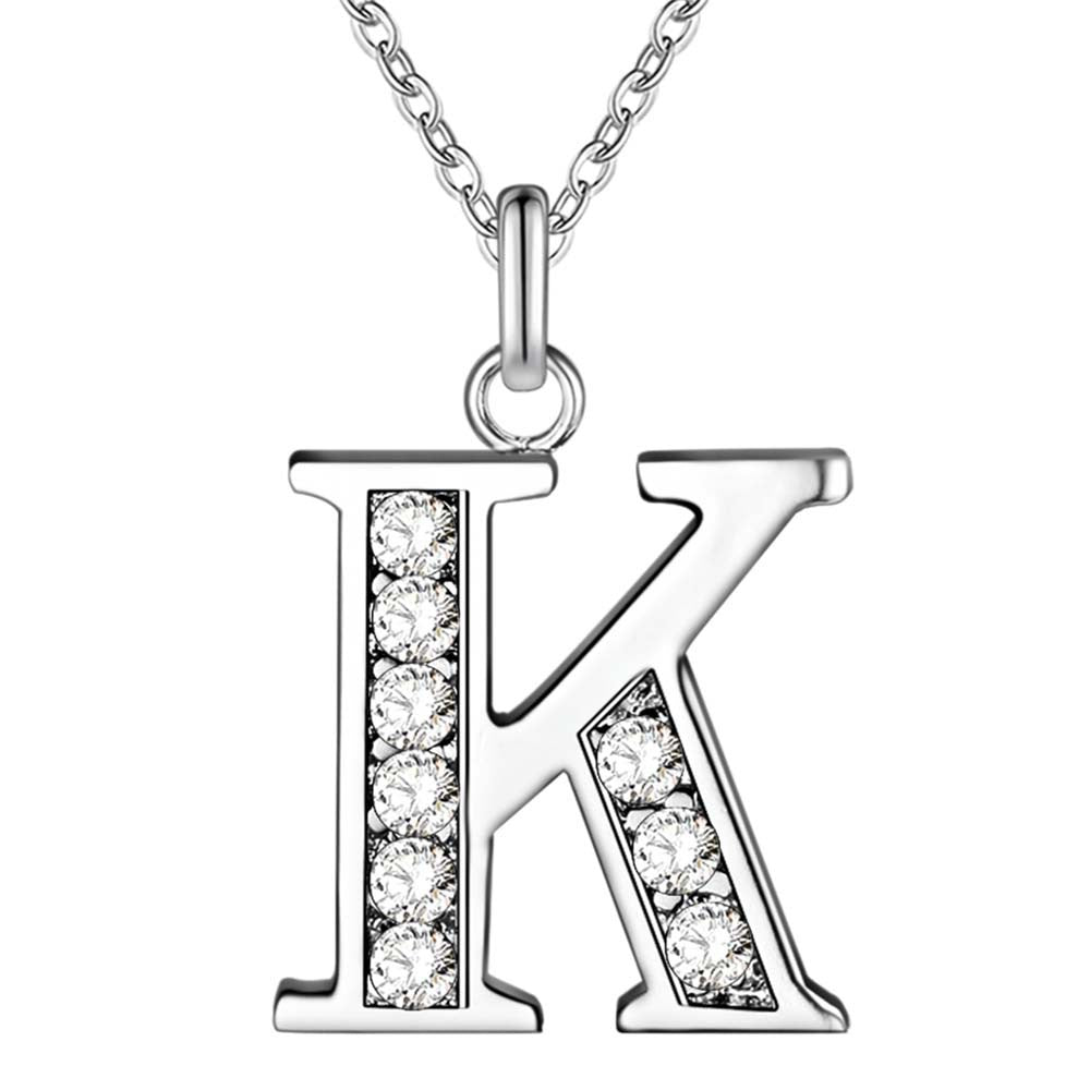 Crystal Accent Letter Satellite Necklace