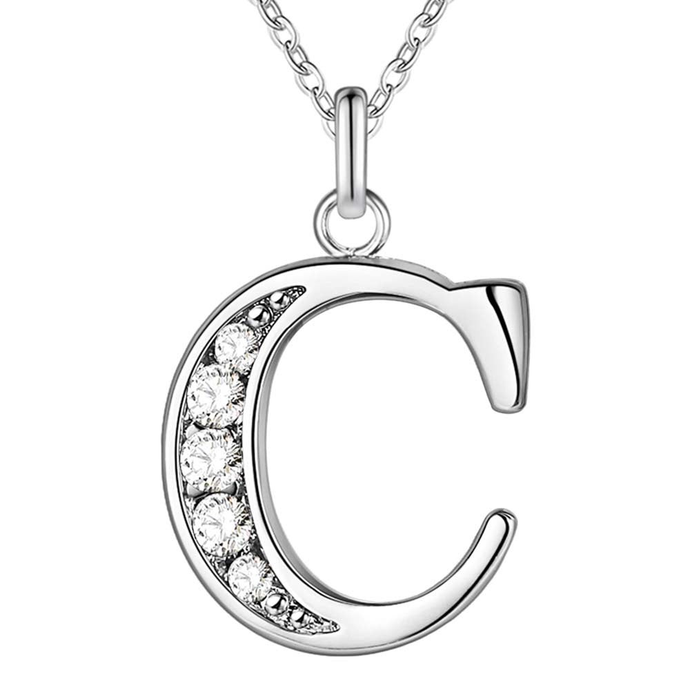 Crystal Accent Letter Satellite Necklace