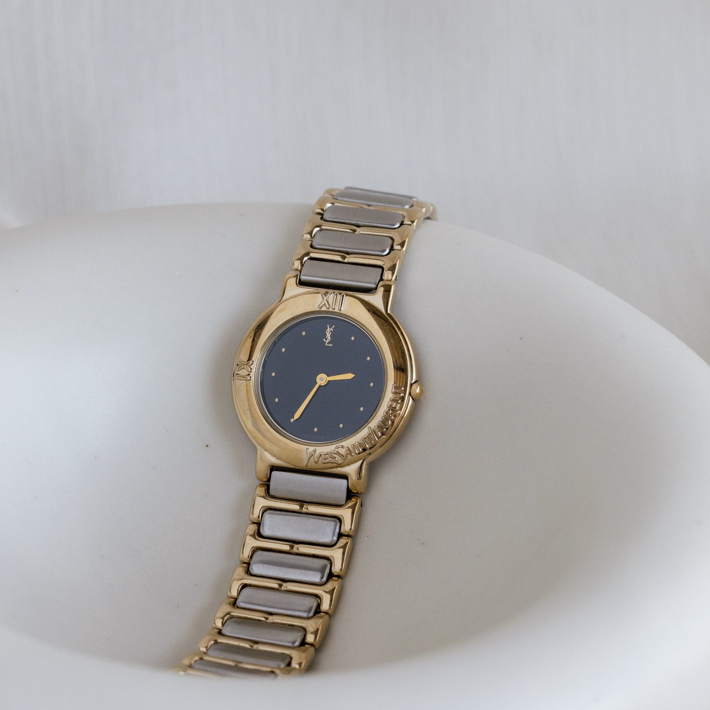 Vintage YSL Midnight Two Tone Watch