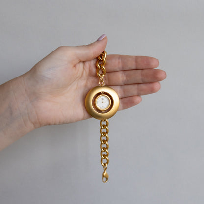 Vintage Chain Link Gold Watch