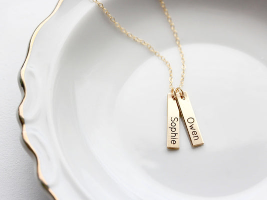 Engraved Tag Necklace: Small Tags