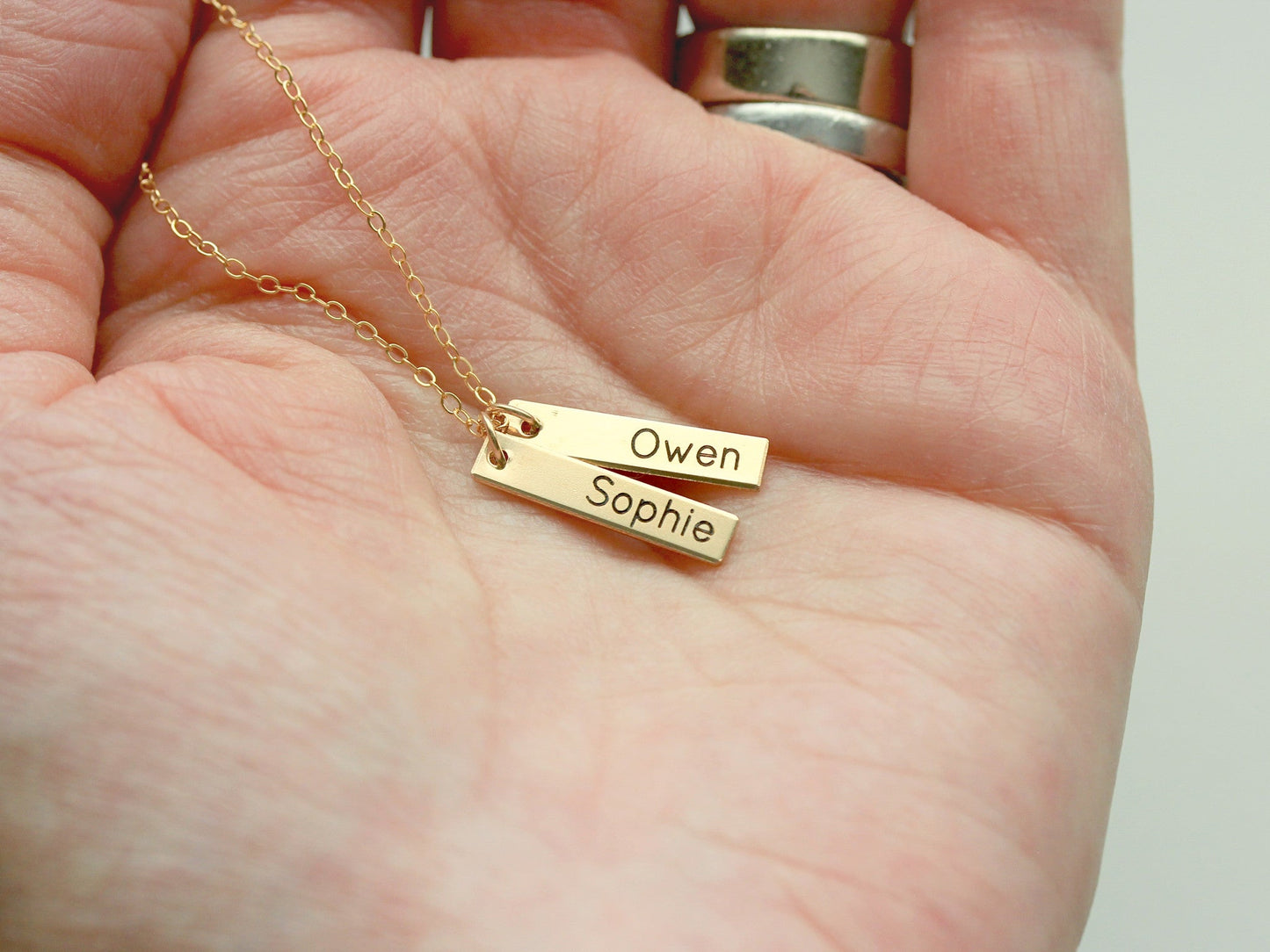 Engraved Tag Necklace: Small Tags