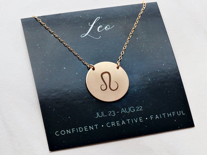 Zodiac Disc Necklace