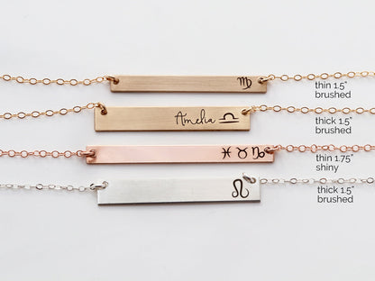 Zodiac Bar Necklace