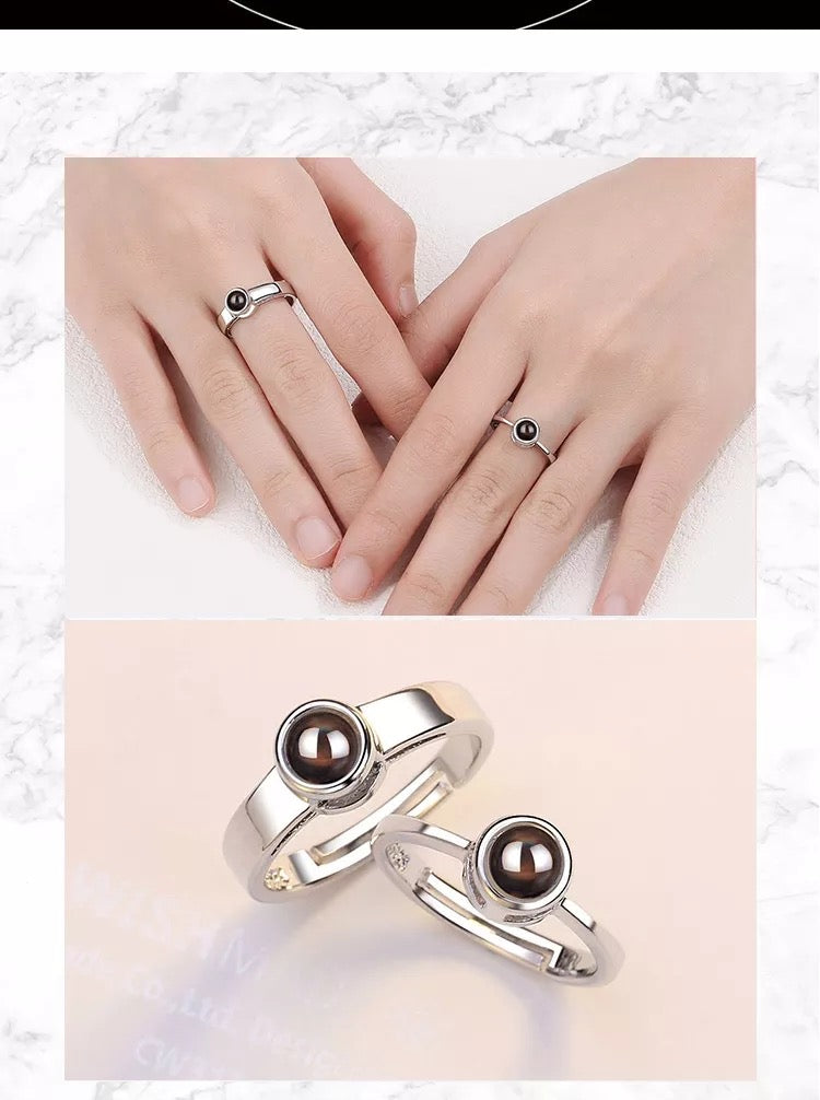 Minimalist Couple Projection Ring (For Him/Her)