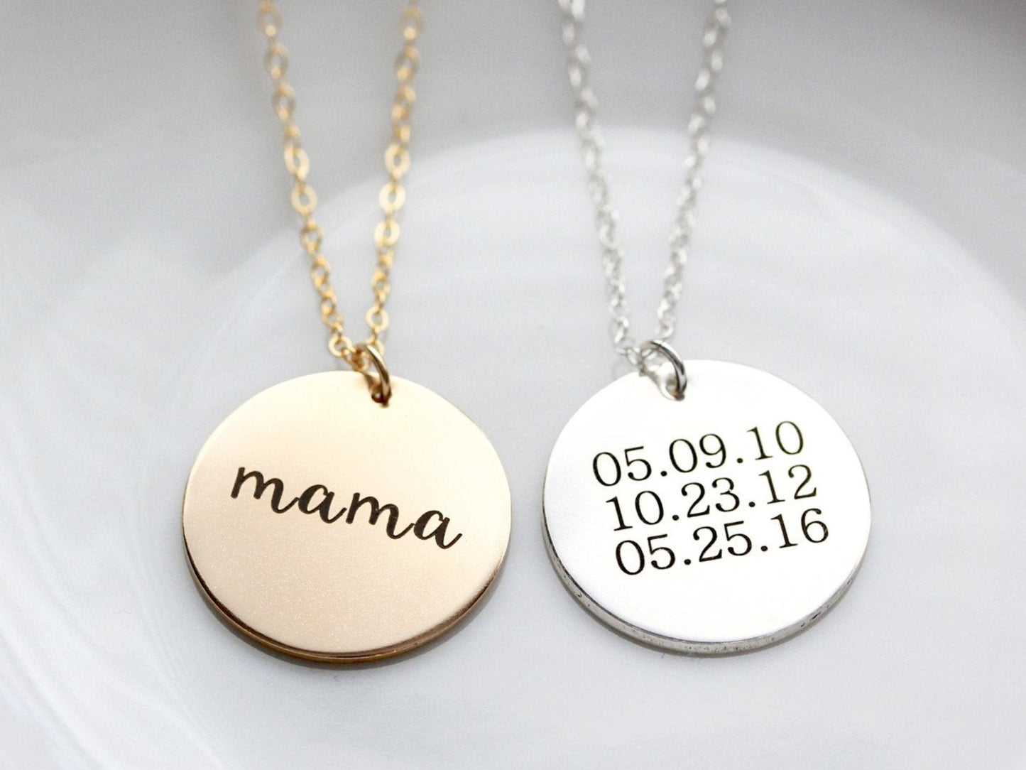 7/8" Engraved Disc Necklace