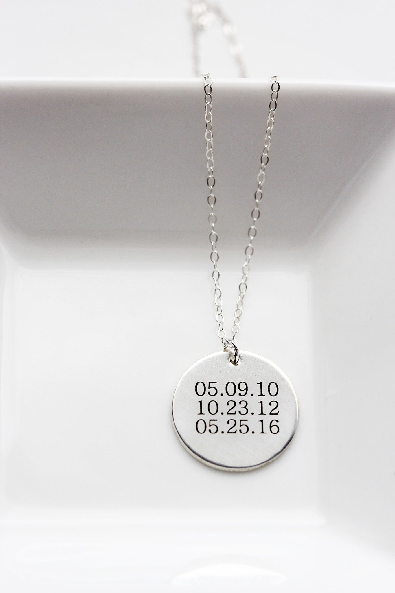 7/8" Engraved Disc Necklace