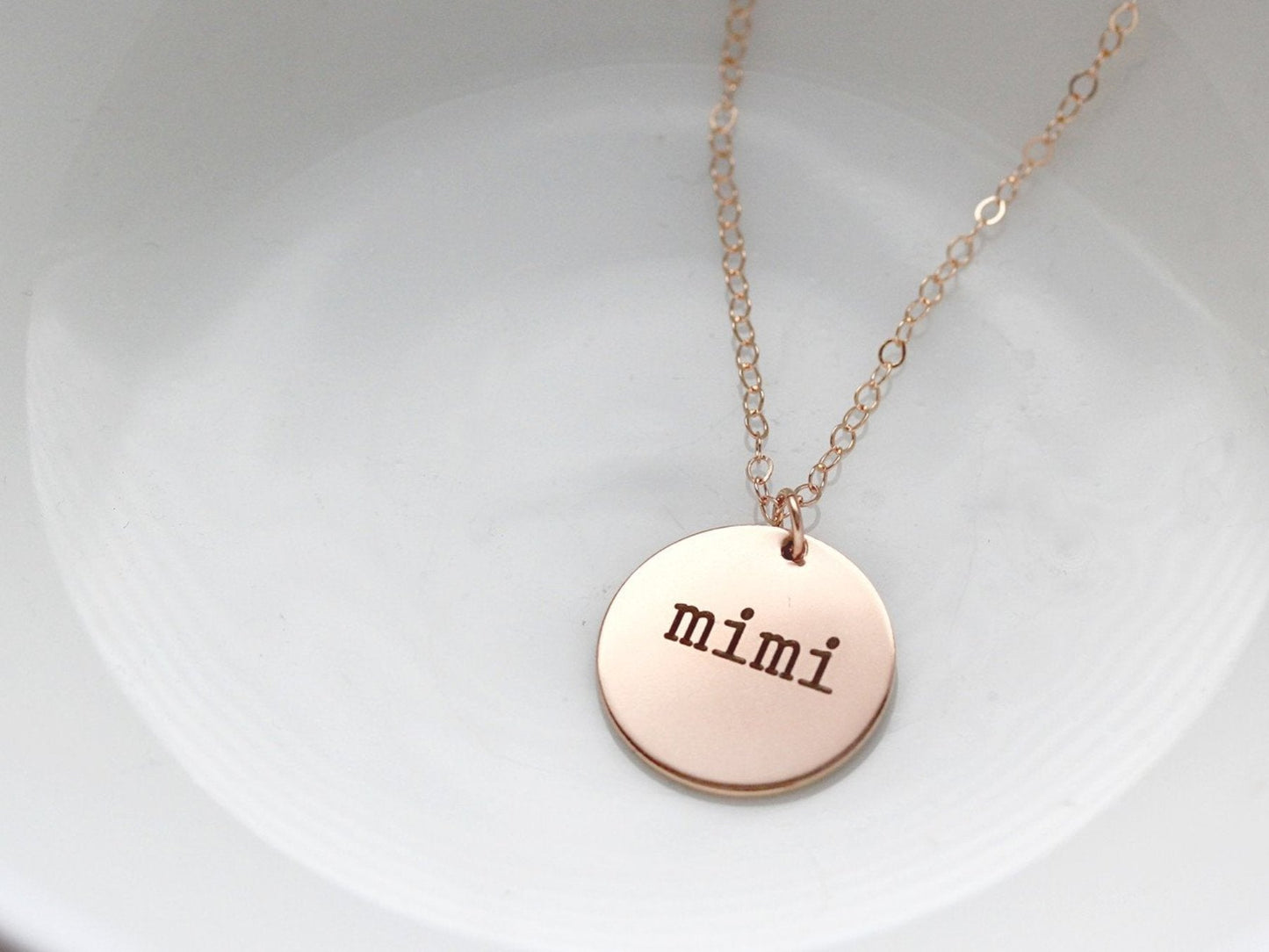 5/8" Engraved Disc Necklace