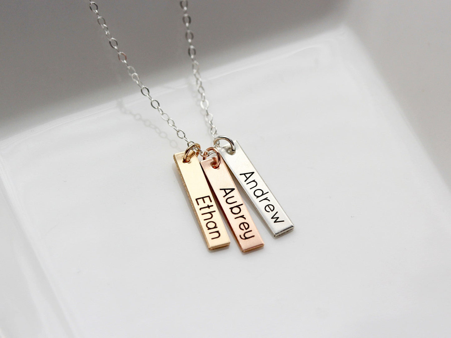 Engraved Tag Necklace: Small Tags