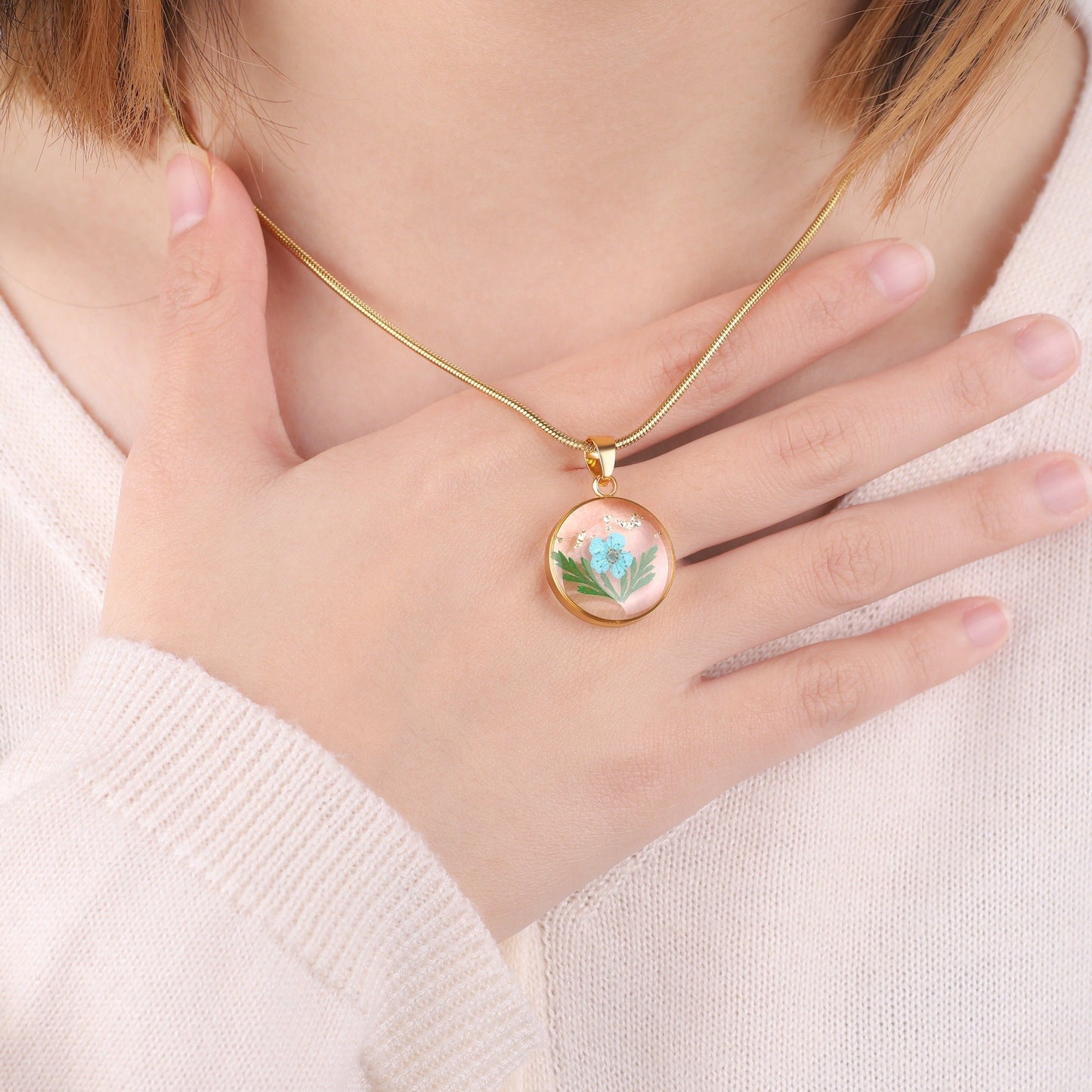 Pressed Birth Flower Necklace