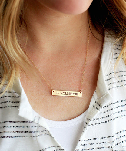 Engraved Date Necklace