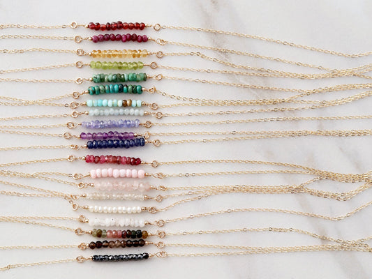 Gemstone Bar Necklace