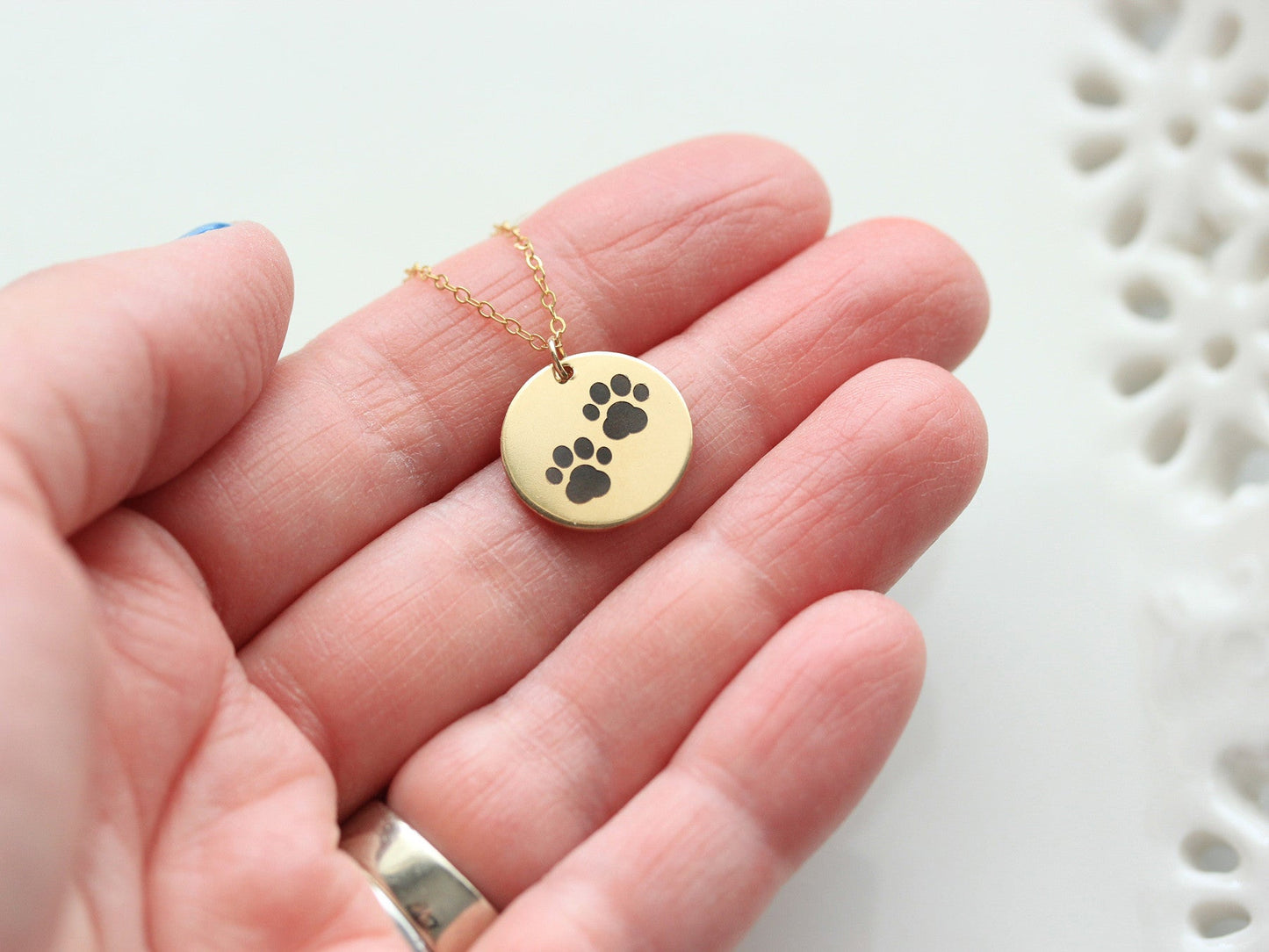 5/8" Engraved Disc Necklace