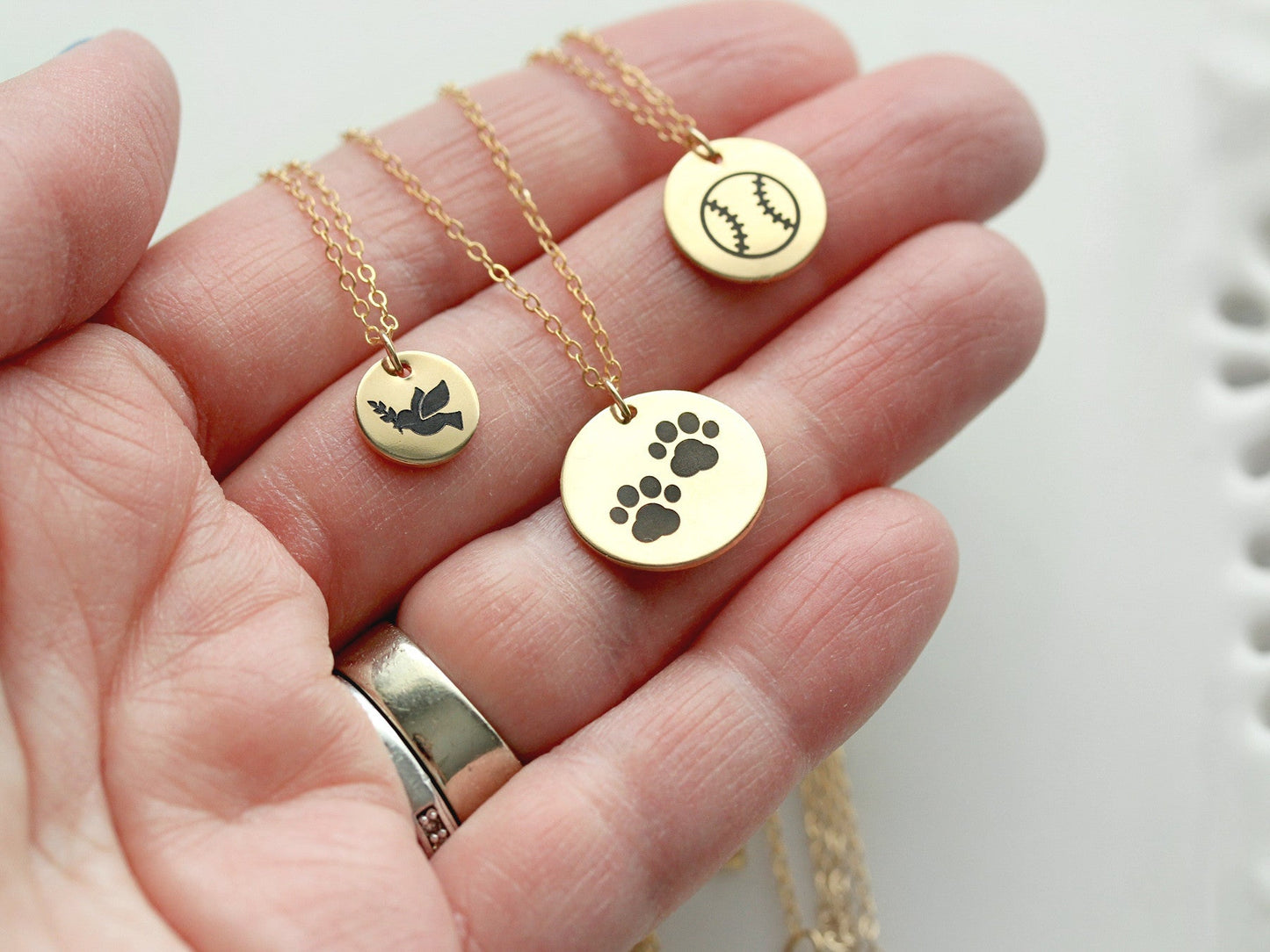 5/8" Engraved Disc Necklace