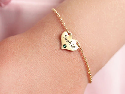 Children's Engraved Heart Bracelet