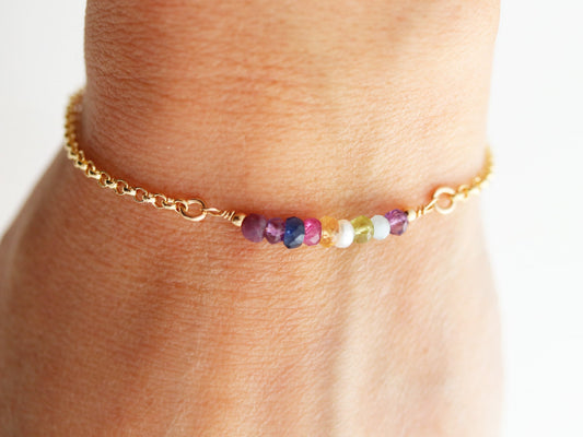 Gemstone Birthstone Bracelet - Build Your Own