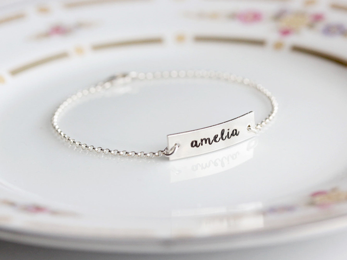 Engraved Bar Bracelet: Thick Bar