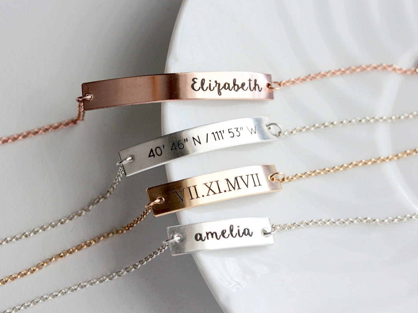 Engraved Bar Bracelet: Thick Bar