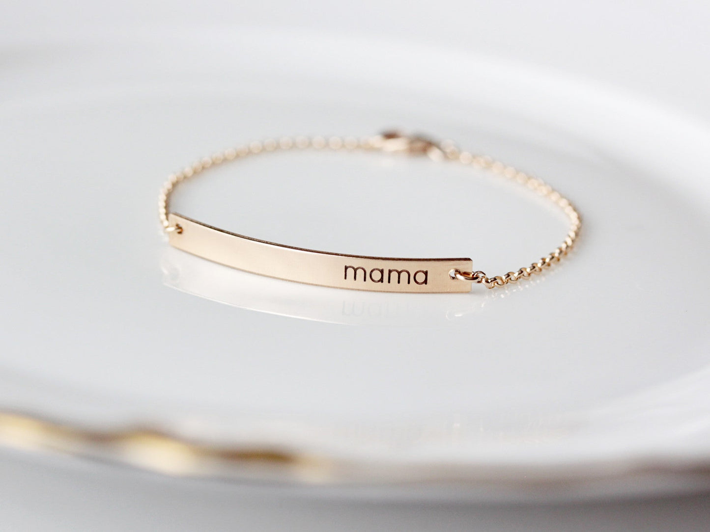 Engraved Bar Bracelet: Thin Bar