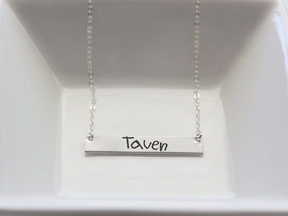 Handwriting Bar Necklace