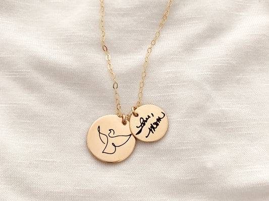 Dove + Handwriting Necklace