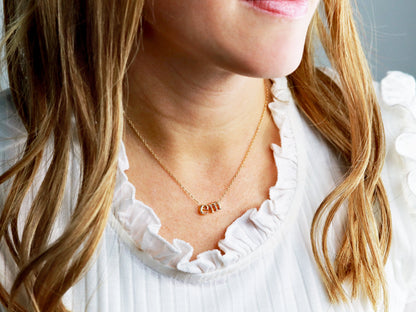 Double Lowercase Initial Necklace