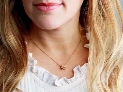 Double Cursive Initial Necklace