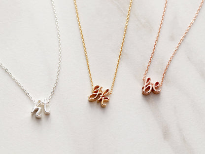 Double Cursive Initial Necklace