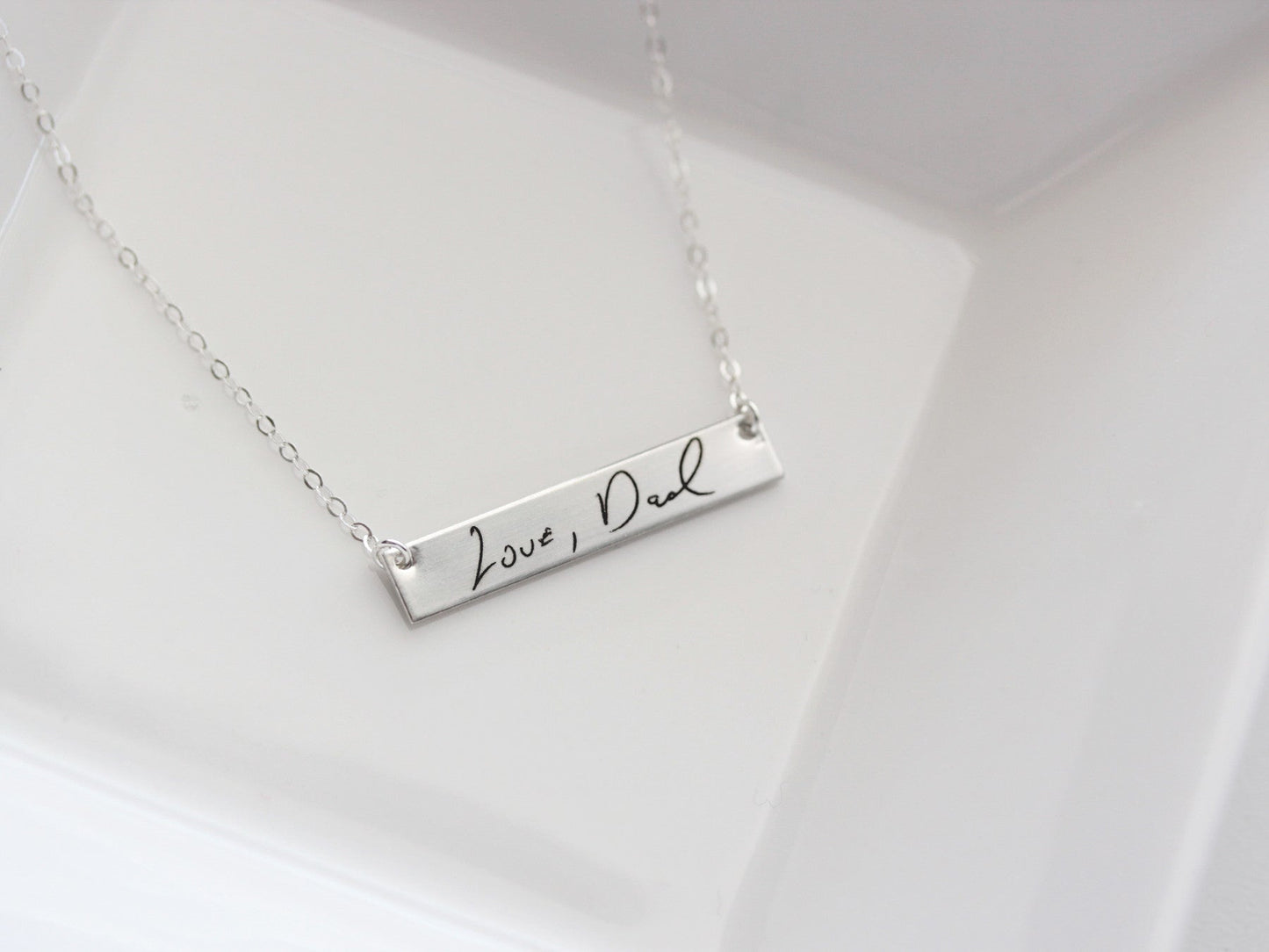 Handwriting Bar Necklace