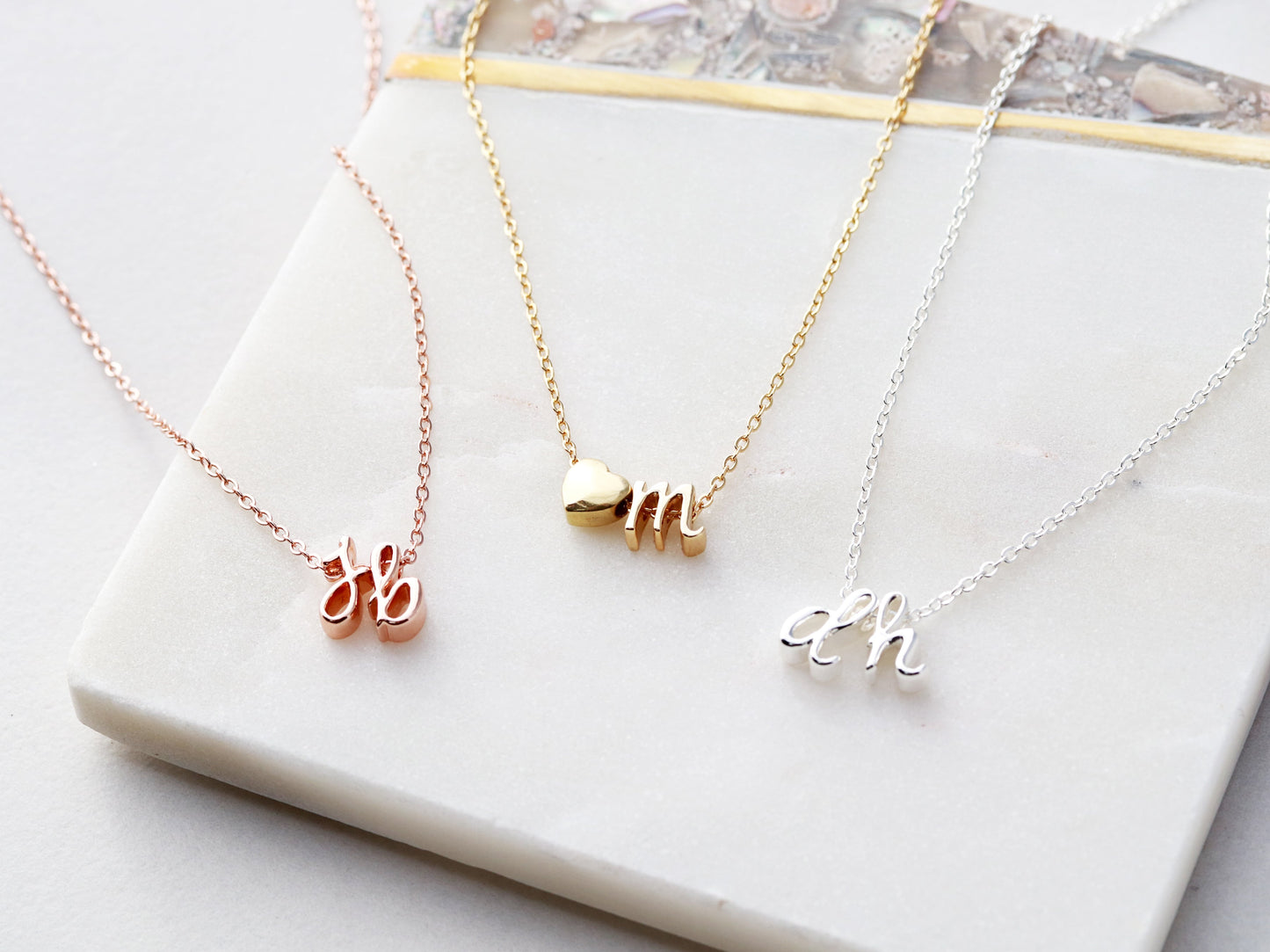 Double Cursive Initial Necklace