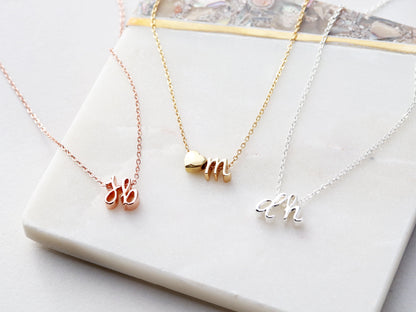 Double Cursive Initial Necklace