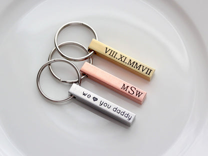 Engraved Keychain | Silver, Brass, Copper