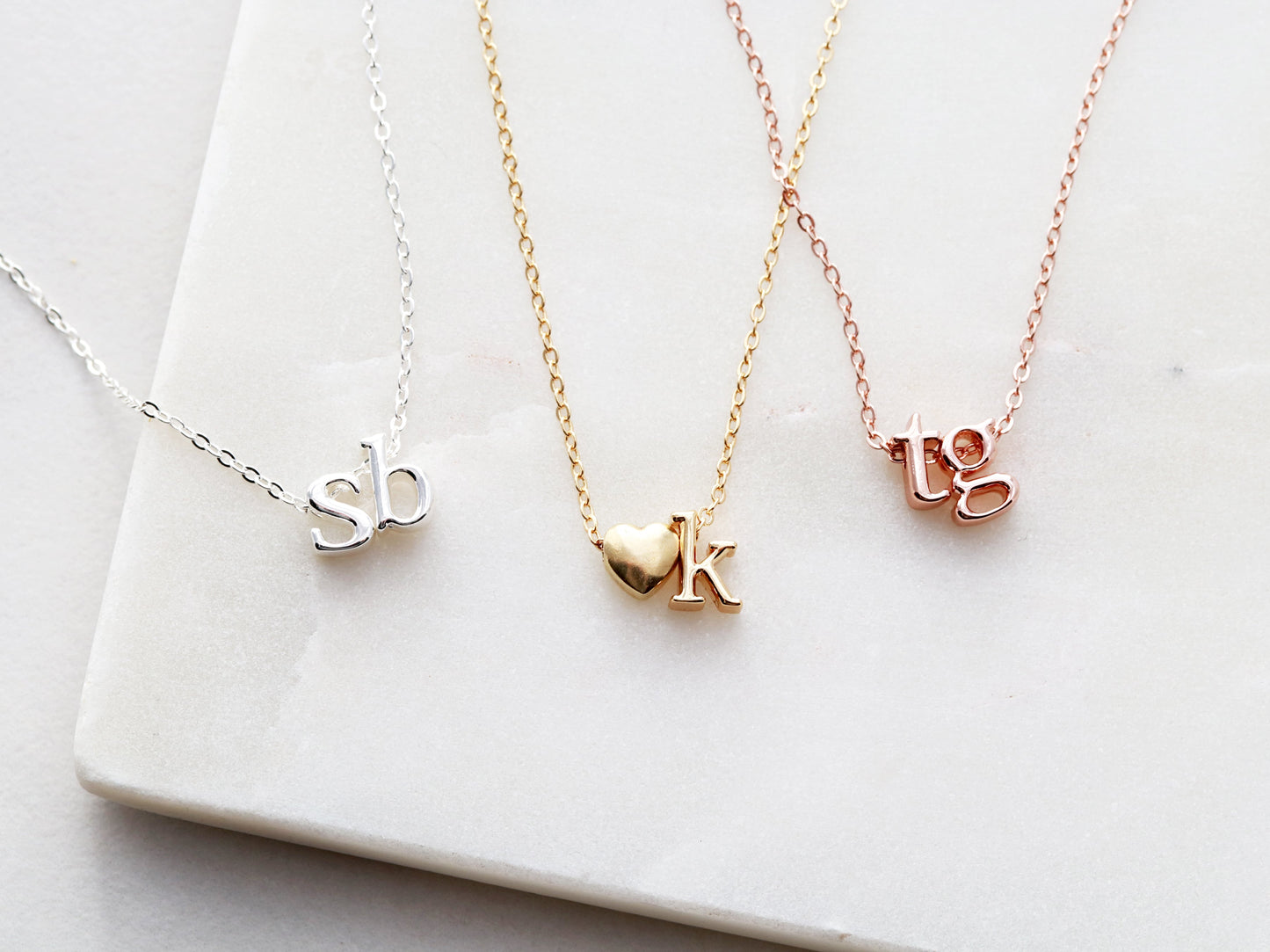 Double Lowercase Initial Necklace