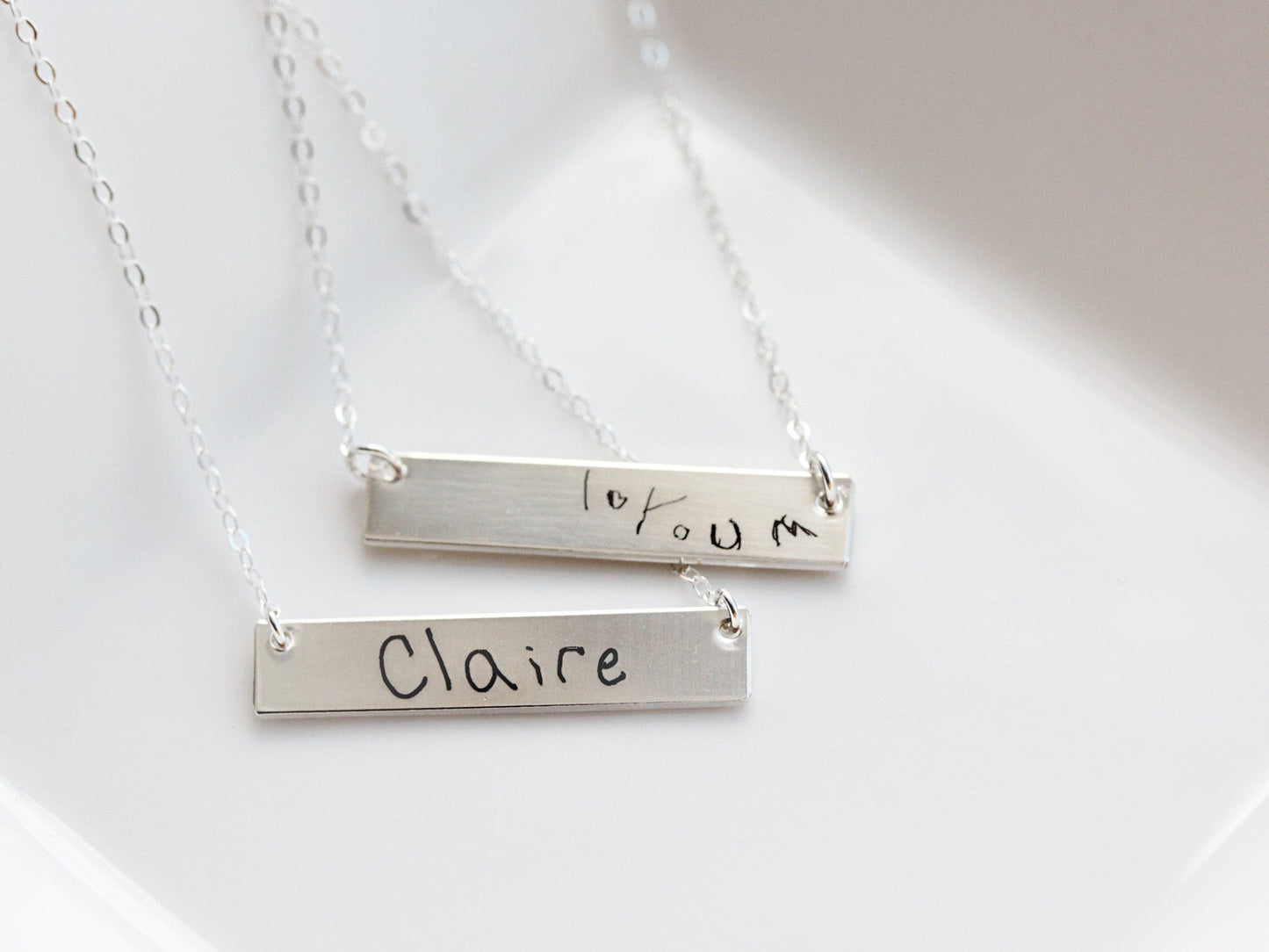 Handwriting Bar Necklace