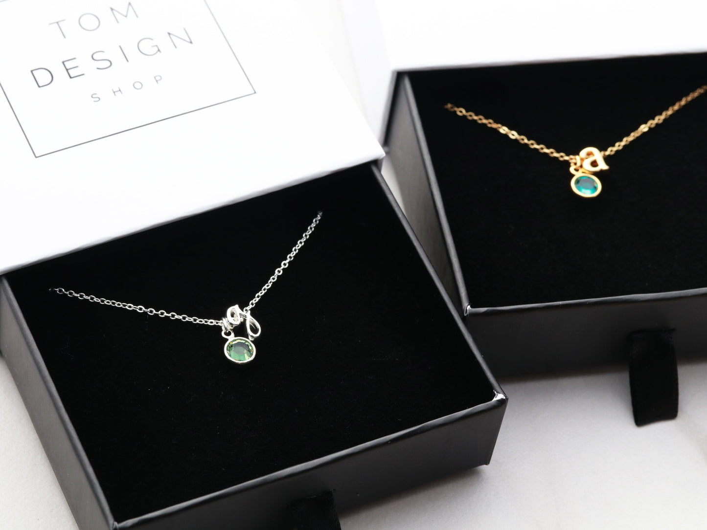 Initial and Birthstone Necklace