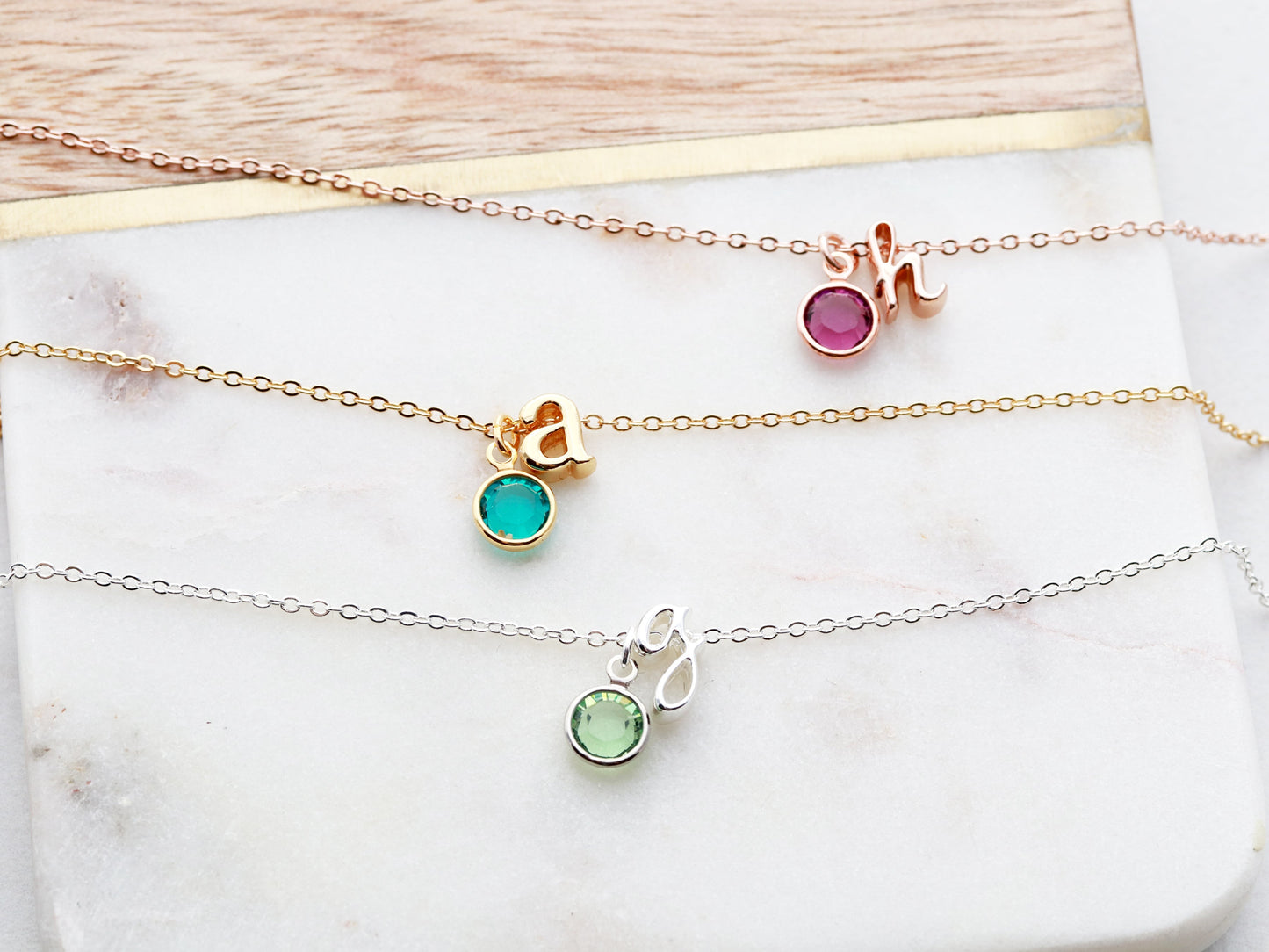 Initial and Birthstone Bracelet