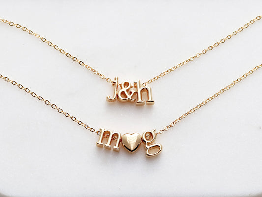 Triple Charm Lowercase Necklace