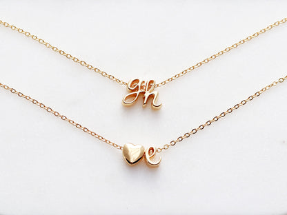 Double Cursive Initial Necklace