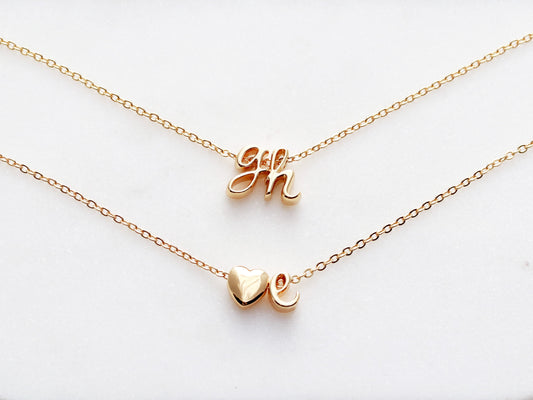 Double Cursive Initial Necklace