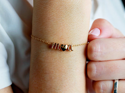 Triple Cursive Bracelet