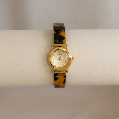 Vintage Epoca Round Tortoise Gold Watch